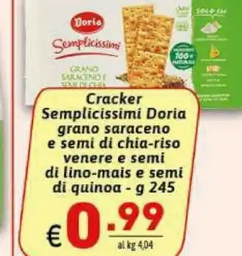 Gros Doria Semplicissimi Crackers Al Grano Saraceno E Semi Di Chia 245 G(ml) offerta