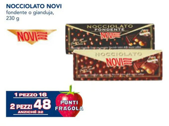 Esselunga NOCCIOLATO NOVI fondente o gianduja 230 g offerta