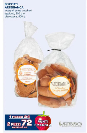 Esselunga BISCOTTI ARTEBIANCA 300 g o 400 g offerta