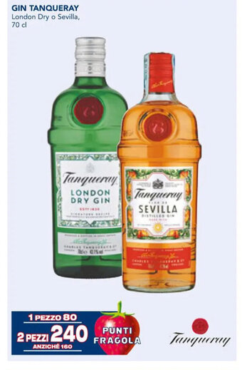 Esselunga GIN TANQUERAY London Dry o Sevilla 70 cl offerta