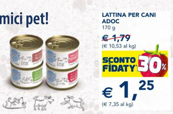 Esselunga LATTINA PER CANI ADOC 170 g offerta