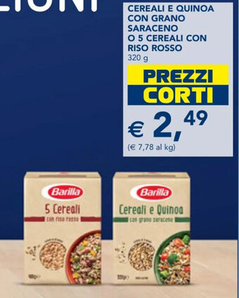 Esselunga CEREALI E QUINOA CON GRANO SARACENO O 5 CEREALI CON RISO ROSSO 320 g offerta