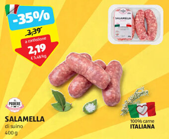 ALDI IL PODERE SALAMELLA di suino 400 g offerta