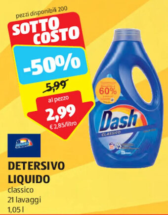 ALDI Dash DETERSIVO LIQUIDO classico 21 lavaggi 1,05 l offerta