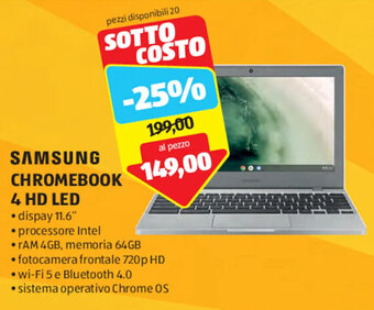 ALDI SAMSUNG CHROMEBOOK 4 HD LED offerta