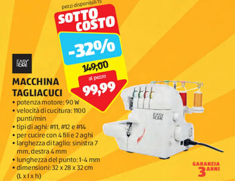 ALDI EASY HOME MACCHINA TAGLIACUCI offerta