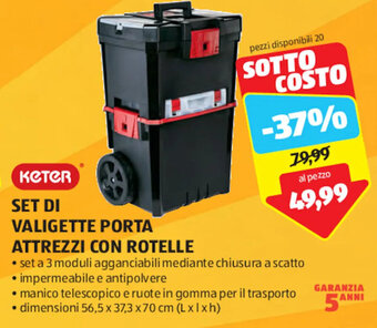 ALDI Keter SET DI VALIGETTE PORTA ATTREZZI CON ROTELLE offerta