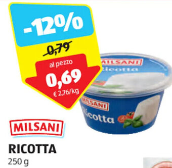 ALDI MILSANI RICOTTA 250 g offerta