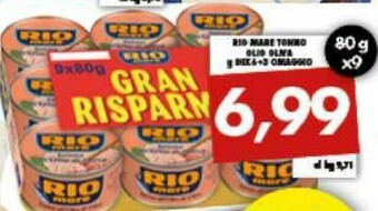 Gros Rio Mare Tonno All'Olio D'Oliva Gran Risparmio offerta