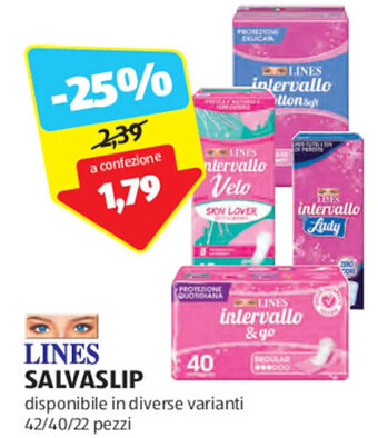 LINES SALVASLIP 42/40/22 pezzi