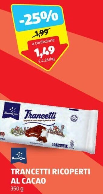 ALDI TRANCETTI RICOPERTI AL CACAO 350 g offerta