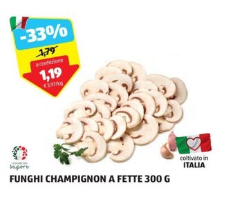 ALDI FUNGHI CHAMPIGNON A FETTE 300 G offerta