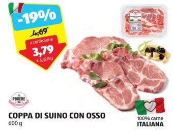ALDI IL PODERE COPPA DI SUINO CON OSSO 600 g offerta