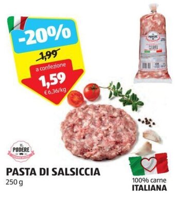 ALDI IL PODERE PASTA DI SALSICCIA 250 g offerta