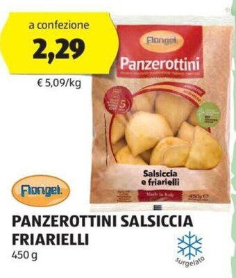 ALDI Florigel PANZEROTTINI SALSICCIA FRIARIELLI 450 g offerta