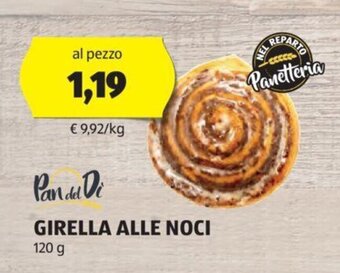 ALDI Pan del Di GIRELLA ALLE NOCI 120 g offerta