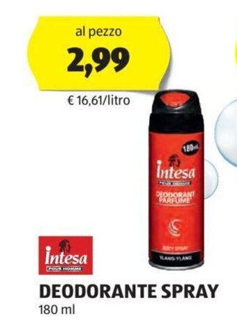 ALDI Intesa DEODORANTE SPRAY 180 ml offerta