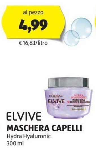 ALDI ELVIVE MASCHERA CAPELLI Hydra Hyaluronic 300 ml offerta