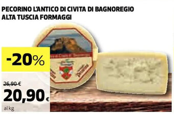 Coop PECORINO L'ANTICO DI CIVITA DI BAGNOREGIO ALTA TUSCIA FORMAGGI offerta
