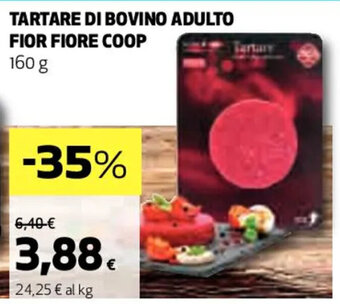 Coop TARTARE DI BOVINO ADULTO FIOR FIORE COOP 160 g offerta