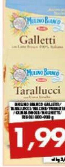 Gros Mulino Bianco Galletti 400 G(ml) offerta