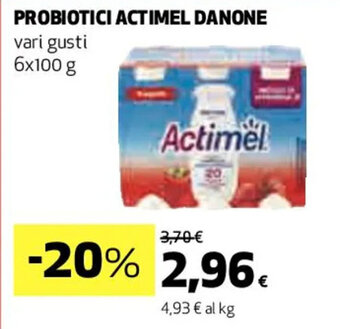 Coop PROBIOTICI ACTIMEL DANONE vari gusti 6x100 g offerta