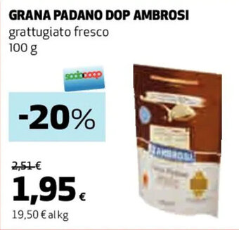 Coop GRANA PADANO DOP AMBROSI grattugiato fresco 100 g offerta