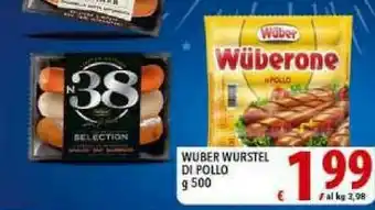 Iper Triscount Wuber - Wurstel Di Pollo 500 G(ml) offerta