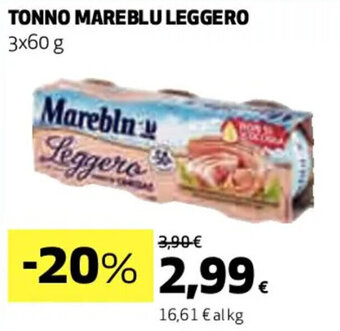 Coop TONNO MAREBLU LEGGERO 3x60 g offerta
