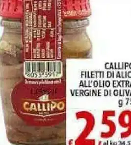 Iper Triscount Callipo Filetti Di Alici All'olio Extra Vergine Di Oliva offerta