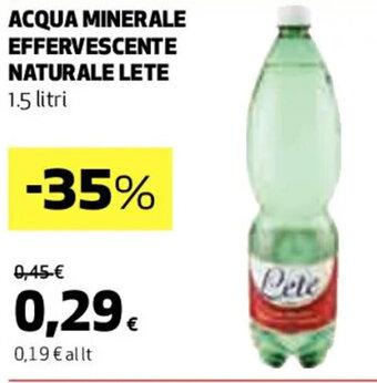 Coop ACQUA MINERALE EFFERVESCENTE NATURALE LETE 1.5 litri offerta