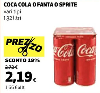 Coop COCA COLA O FANTA O SPRITE vari tipi 1.32 litri offerta