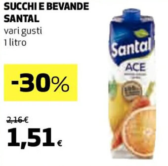 Coop SUCCHI E BEVANDE SANTAL vari gusti 1 litro offerta