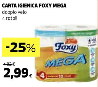 Coop CARTA IGIENICA FOXY MEGA 4 rotoli offerta