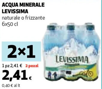 Coop ACQUA MINERALE LEVISSIMA naturale o frizzante 6x50 cl offerta