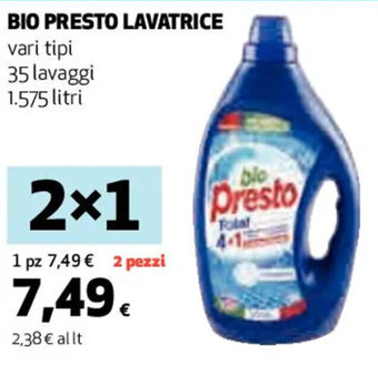 Coop BIO PRESTO LAVATRICE vari tipi 35 lavaggi 1.575 litri offerta