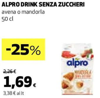 Coop ALPRO DRINK SENZA ZUCCHERI avena o mandorla 50 cl offerta