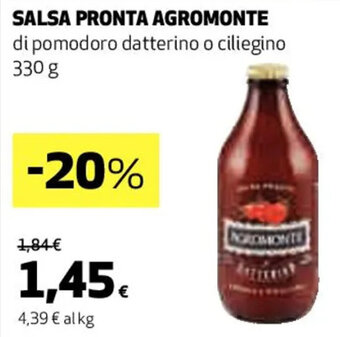SALSA PRONTA AGROMONTE di pomodoro datterino o ciliegino 330 g