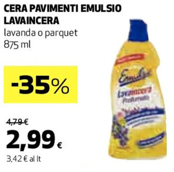 Coop CERA PAVIMENTI EMULSIO LAVAINCERA lavanda o parquet 875 ml offerta