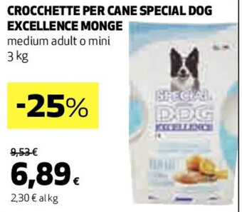 Coop CROCCHETTE PER CANE SPECIAL DOG EXCELLENCE MONGE medium adult o mini 3 kg offerta
