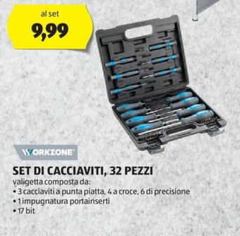 ALDI WORKZONE SET DI CACCIAVITI, 32 PEZZI offerta