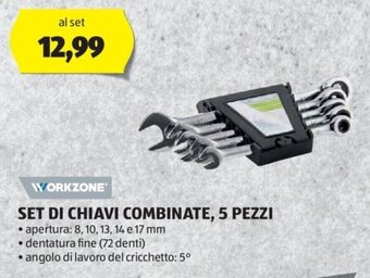 ALDI WORKZONE SET DI CHIAVI COMBINATE, 5 PEZZI offerta