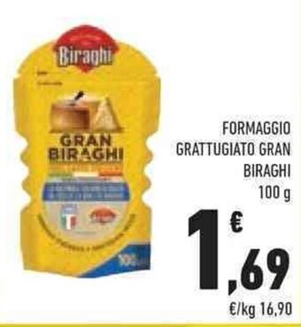 Conad FORMAGGIO GRATTUGIATO GRAN BIRAGHI 100 g offerta