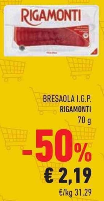 Conad BRESAOLA I.G.P. RIGAMONTI 70 g offerta
