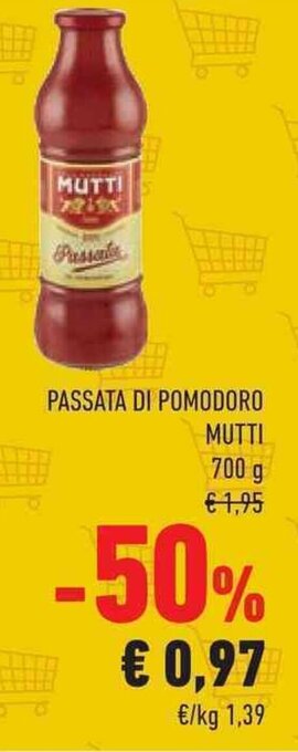 Conad PASSATA DI POMODORO MUTTI 700 g offerta