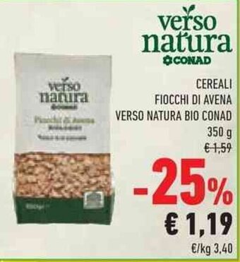 Conad CEREALI FIOCCHI DI AVENA VERSO NATURA BIO CONAD 350 g offerta