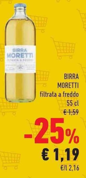 Conad BIRRA MORETTI filtrata a freddo 55 cl offerta
