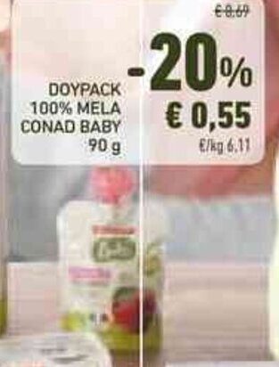 Conad DOYPACK 100% MELA CONAD BABY 90 g offerta