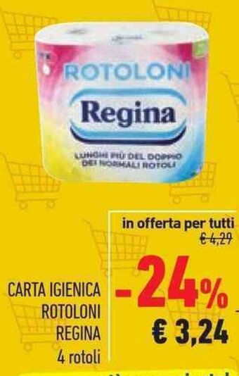 Conad CARTA IGIENICA ROTOLONI REGINA 4 rotoli offerta