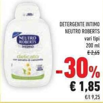 Conad DETERGENTE INTIMO NEUTRO ROBERTS vari tipi 200 ml offerta